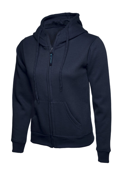 Ladies Classic Full Zip Hooded Sweatshirt (Print Front & Back Included)